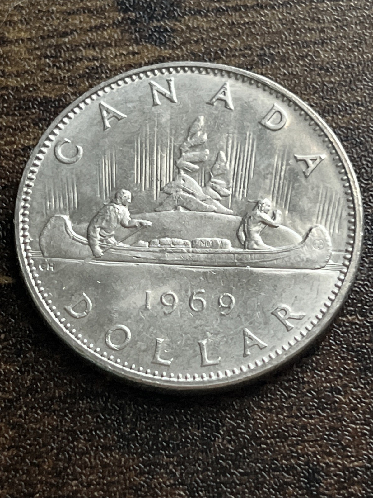 1969 Canada Canadian 1 One Dollar AU Almost Uncirculated Rare Actual Coin TC4147