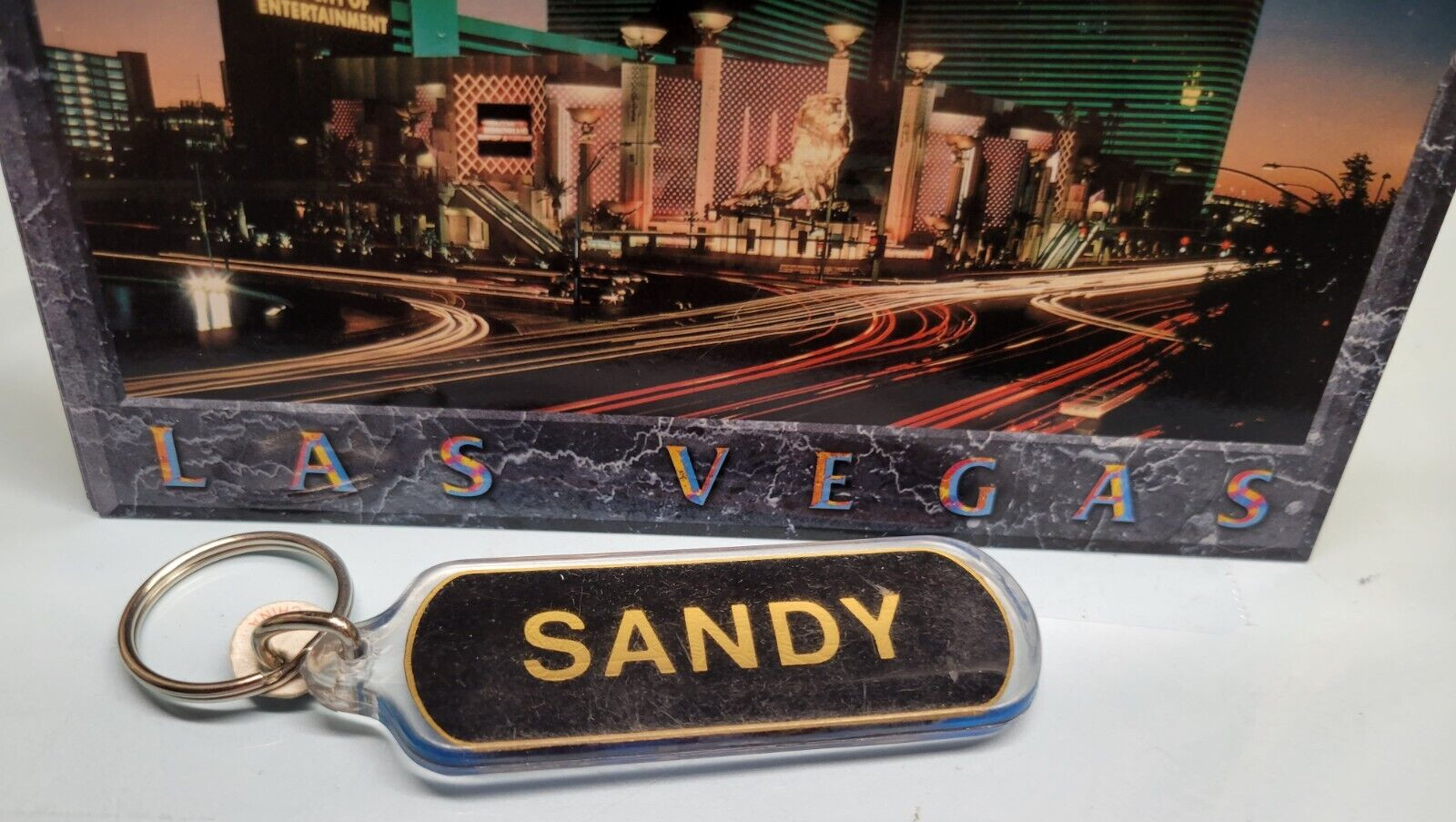 LAS VEGAS PERSONALIZED SANDY KEYCHAIN SOUVENIR NOS - U