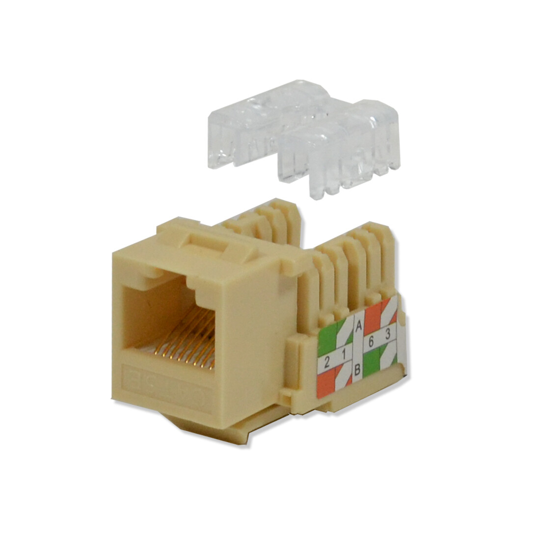 50 pack lot Keystone Jack Cat5e Network Ethernet 110 Punchdown 8P8C Ivory