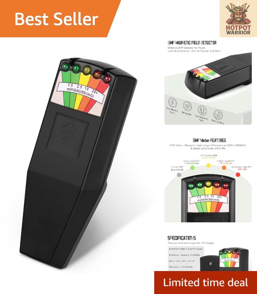 Rugged Black EMF Detector: Measure EMF Levels for Safety in Paranormal Settings