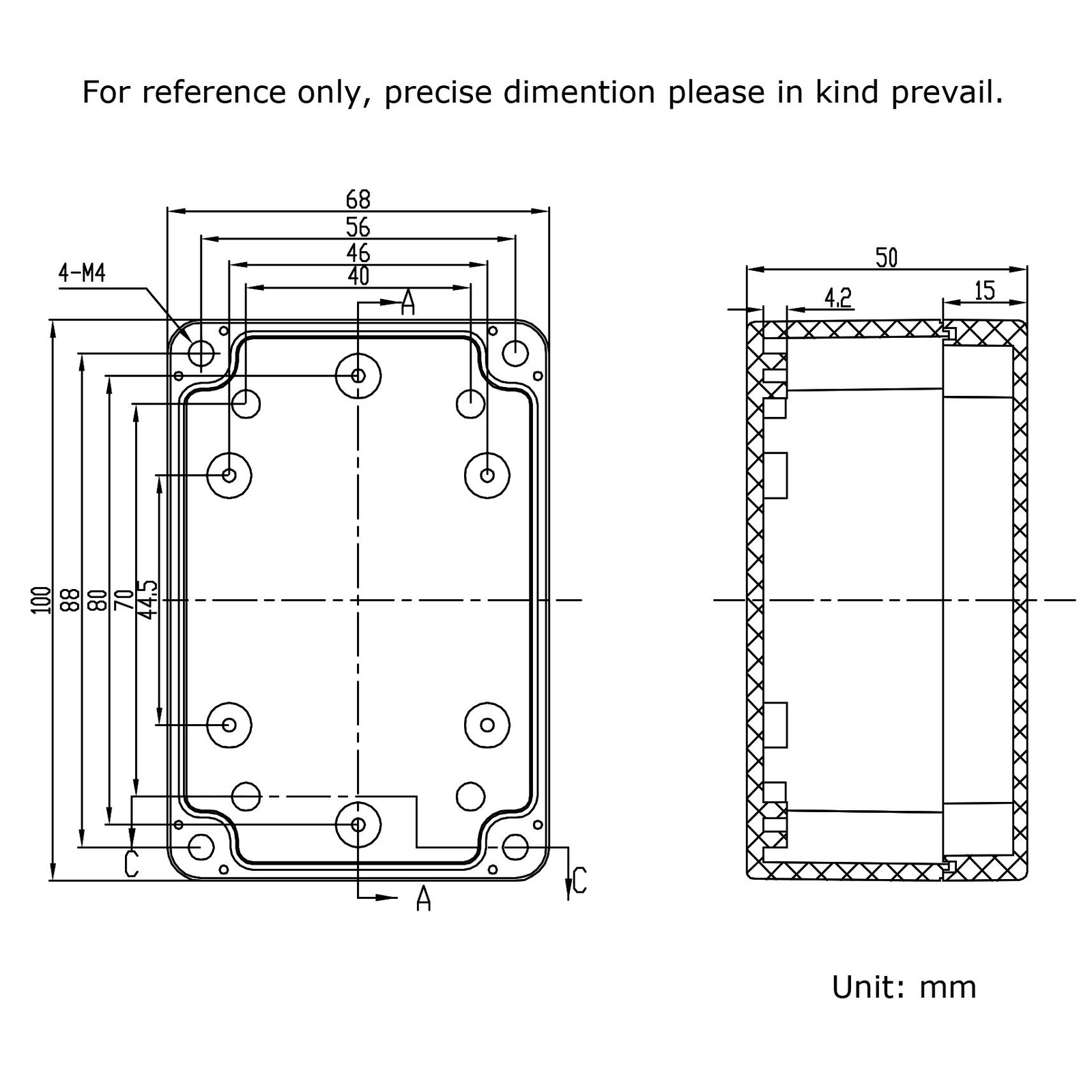 Project Box 2 Pack Waterproof ABS Junction Box Enclosure IP65 Black