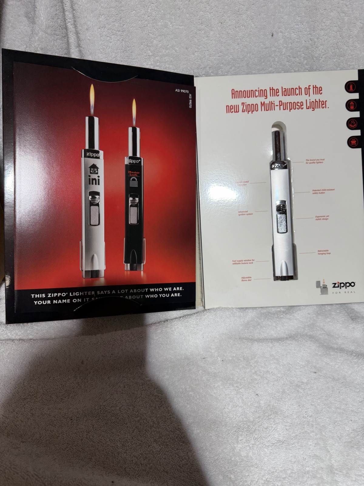 Vintage Multi Purpose Chrome Zippo Lighter Salesman Launch Kit History ***READ