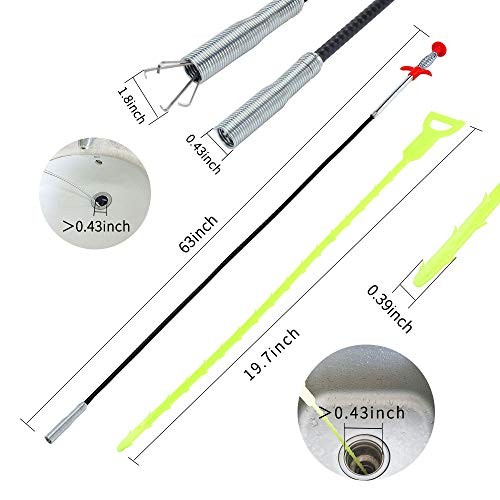 Flexible Grabber Claw Pick Up Reacher Tool (Drain Clog Remove Tool), 63inch