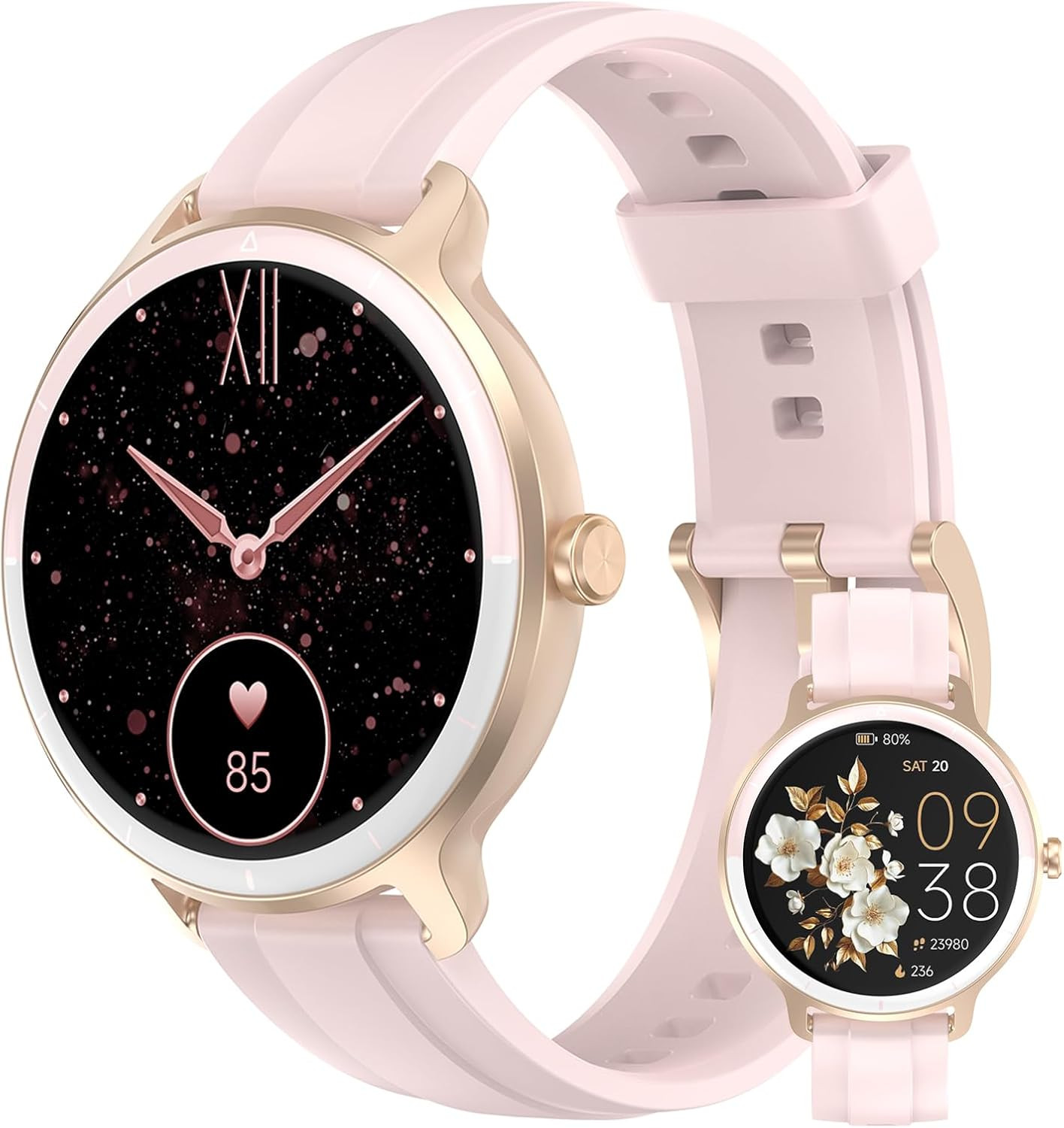 Smart Watch for Women, 1.27-Inch HD Fitness Tracker with Heart Rate Monitor, Sle