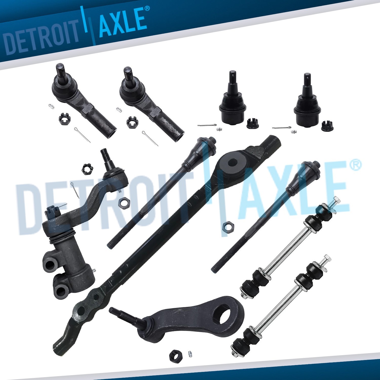 Front Tie Rods Ball Joints Sway Bar Kit for Silverado GMC Sierra 2500 HD 3500 HD