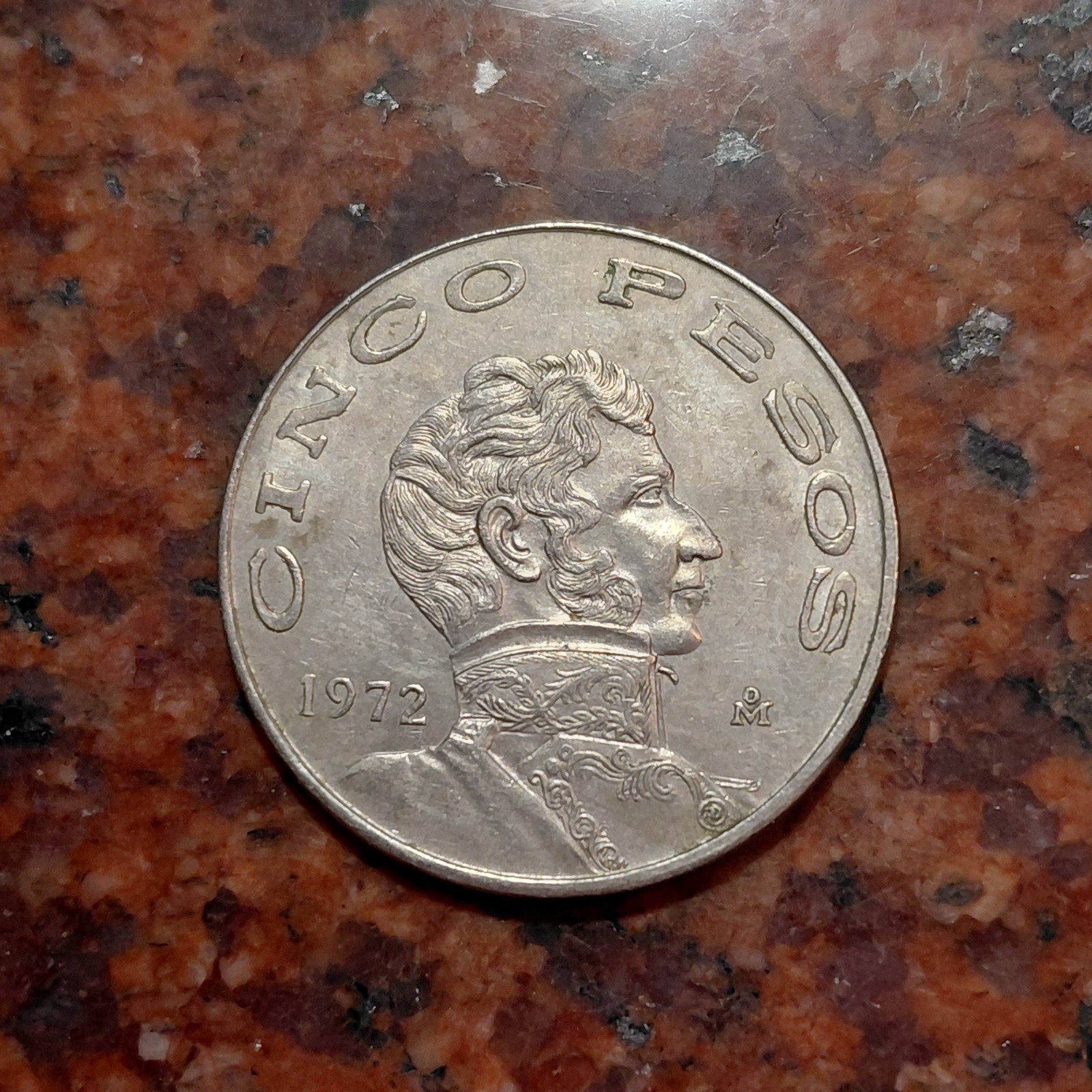 1972 MEXICO 5 PESOS COIN - #B7902
