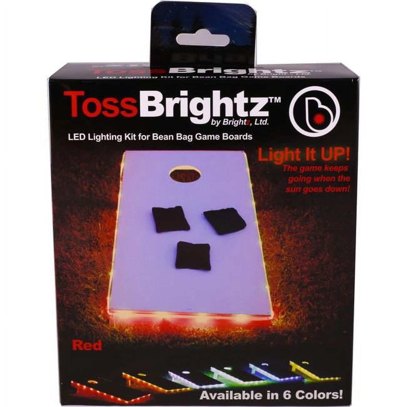 Brightz - TossBrightz Cornhole LED Lights, Bean Bag Game Board Lighting Kit, Red