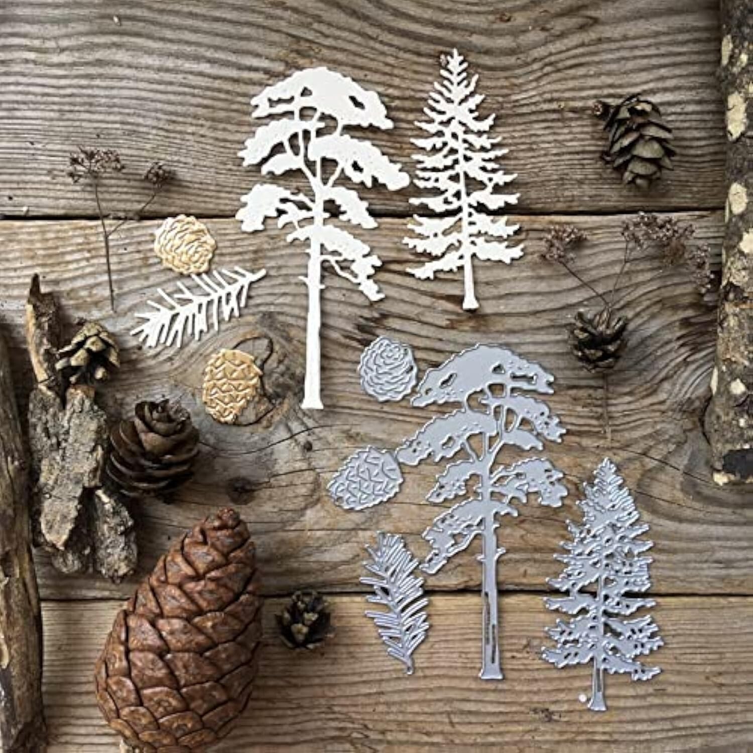 Pine Tree Dies for Card Making Merry Christmas Die Cuts Metal Cutting Dies Tr...