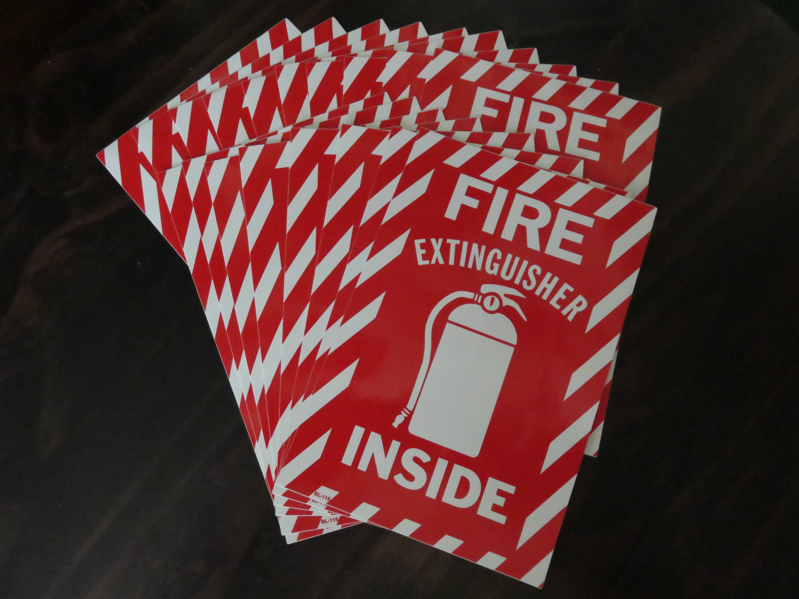 ✅🔥🧯25-Signs-Fire Extinguisher Inside with Picture 6"x9" Signs, Adhesive Vinyl