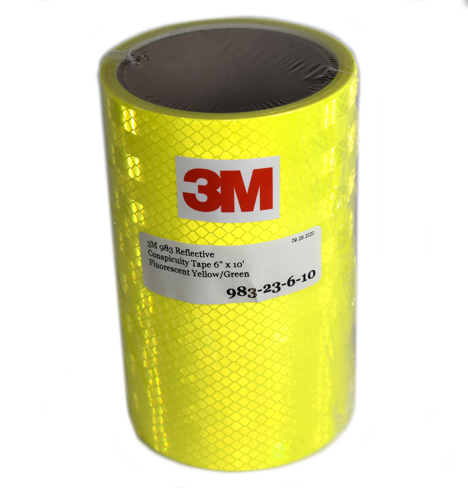 6" x 10' Roll of 3M 983-23 Fluorescent Yellow Green Reflective Tape NFPA 1901