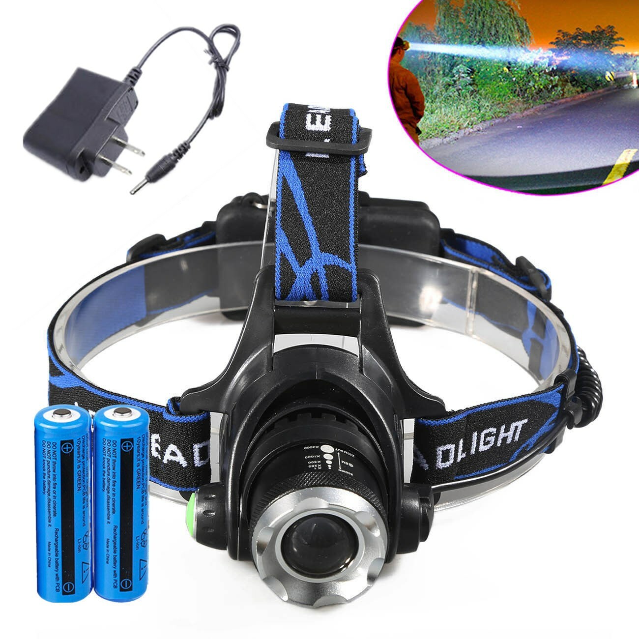 High Power 99000000LM Super Bright Headlamp LED Rechargeable Security Headlight