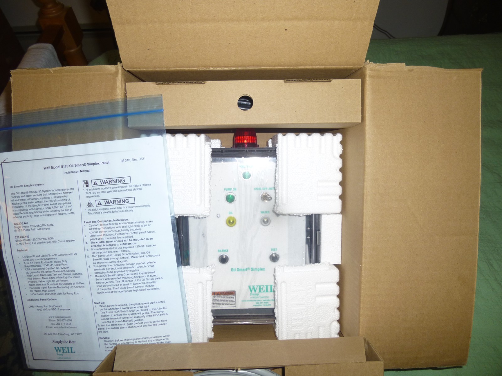 WEIL Pump A Wilo Company Smart Simplex Panel System Model 8176 New