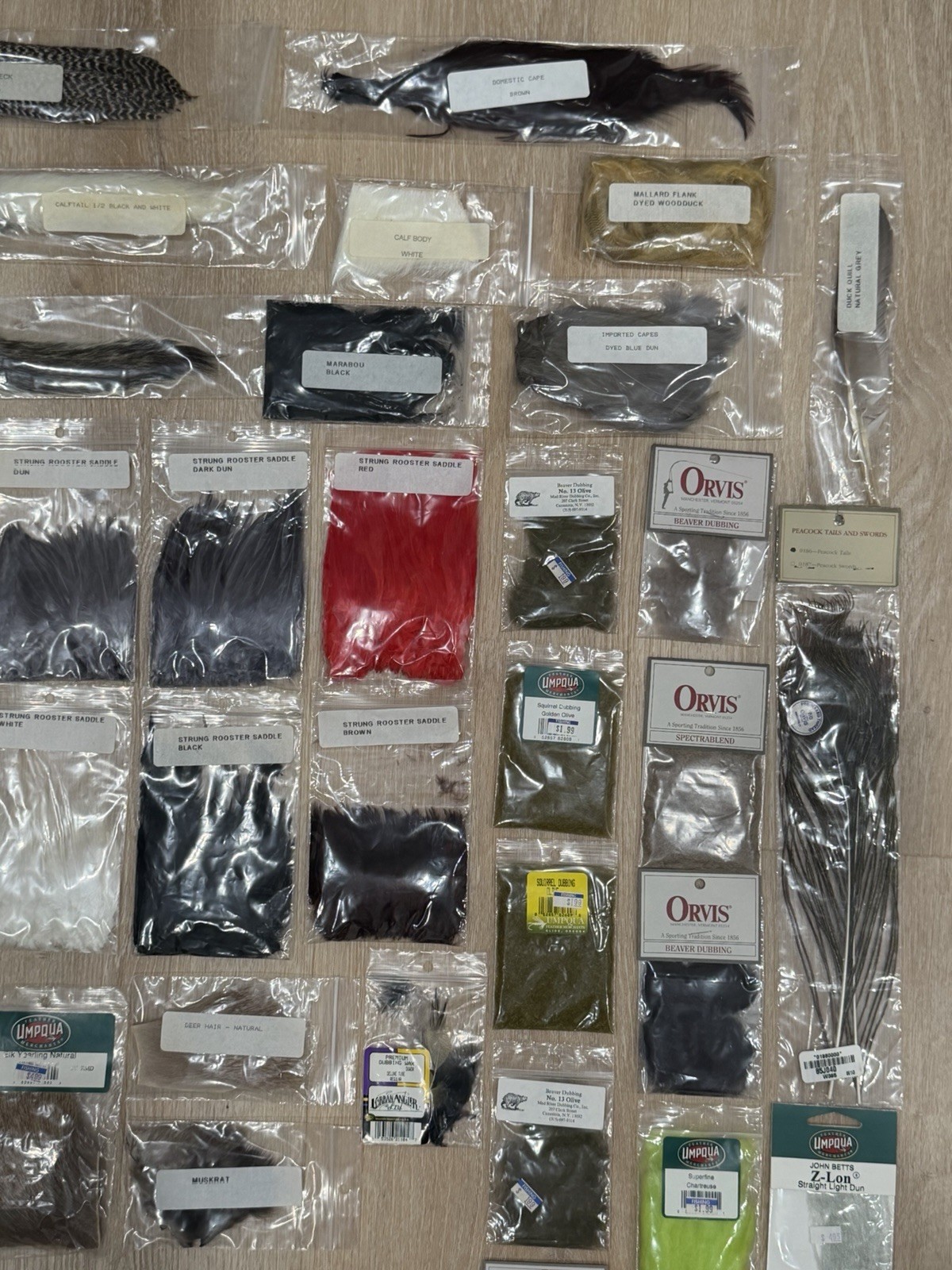Fly Tying Materials Kit Feathers, Fur, Threads, Hooks (Orvis)