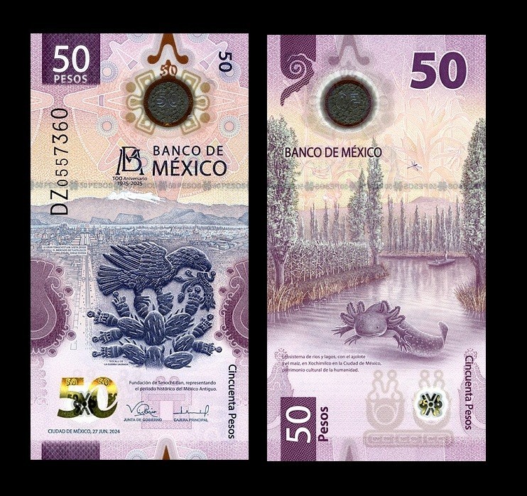 Mexico 50 Pesos 2024(2025) P138.4 UNC / Polymer - Commemorative