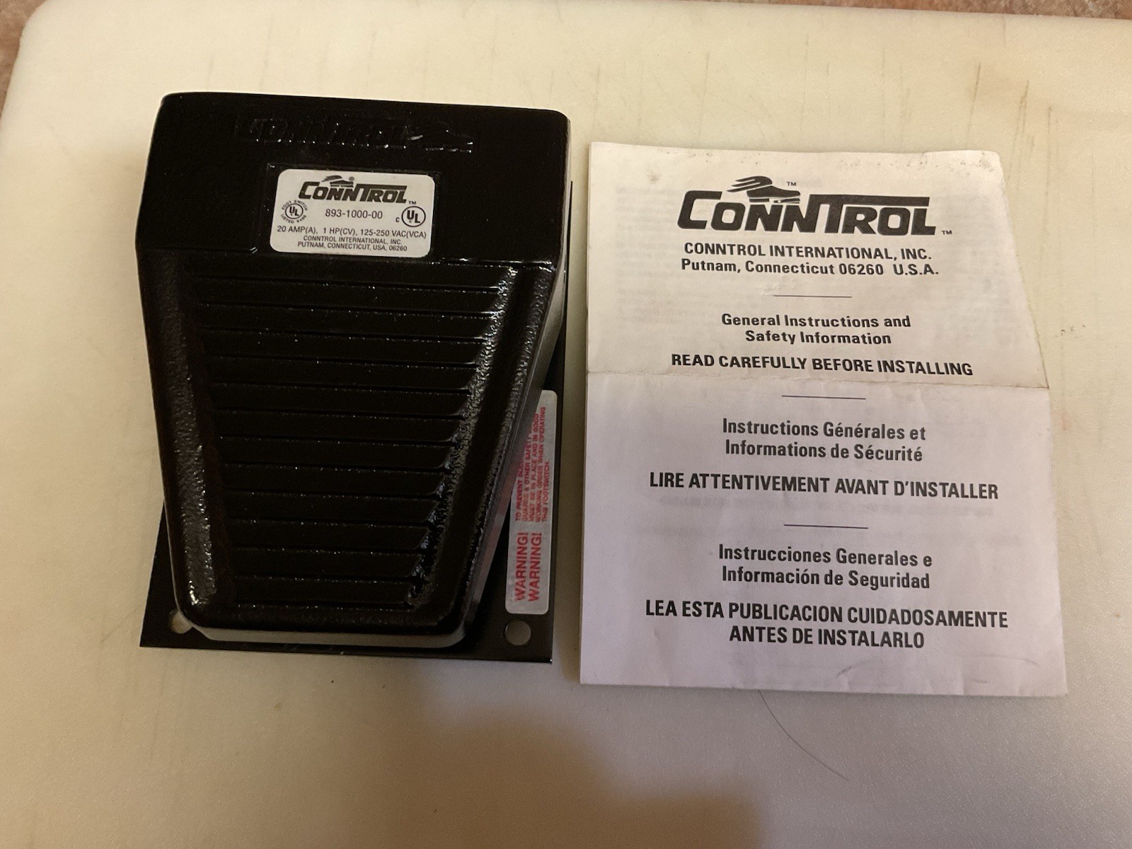 Foot Conntrol 893–1000–00 new Conntrol International