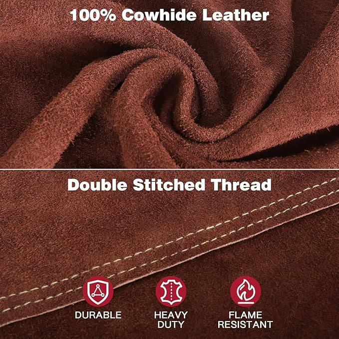 Flame Resistant Leather Welding Jacket Cowhide Leather Jacket Heavy Duty Welder