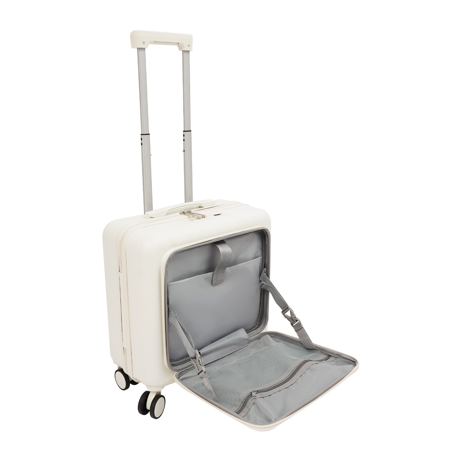 18" Boarding Suitcase, Suitcase with Front Compartment, Travel Luggage Suitcase