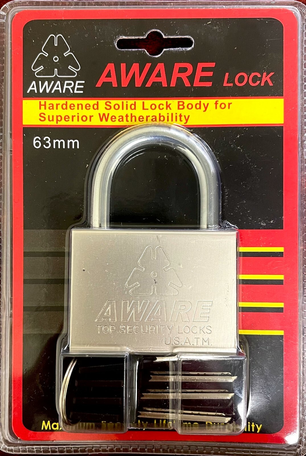 Aware Hardened Solid Lock Body weatherproof security lock sizes from 63MM-73MM