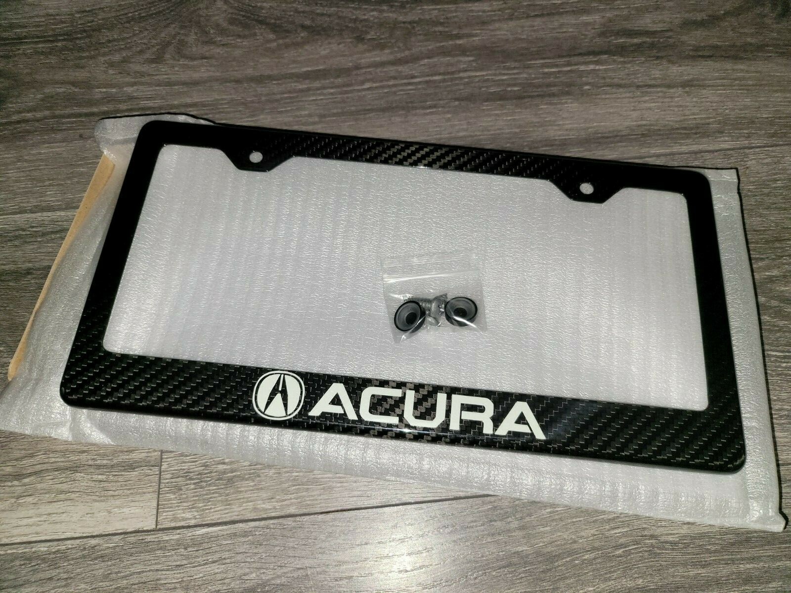 (Glowing) Acura 100% Black Carbon Fiber License Plate Frame Premium