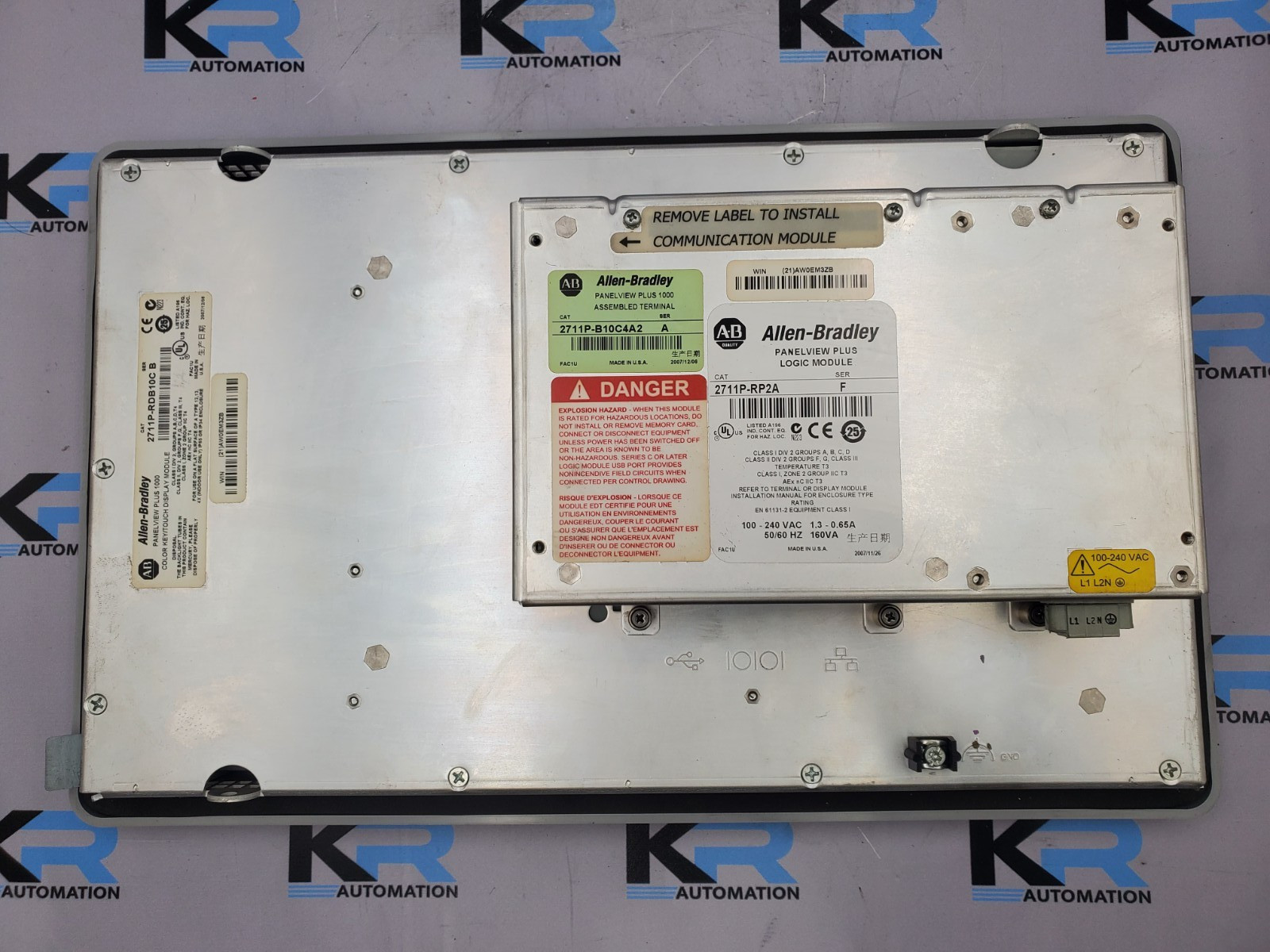 Allen Bradley 2711P-B10C4A2 PanelView Plus 1000 Operator Interface 240V 1.3A