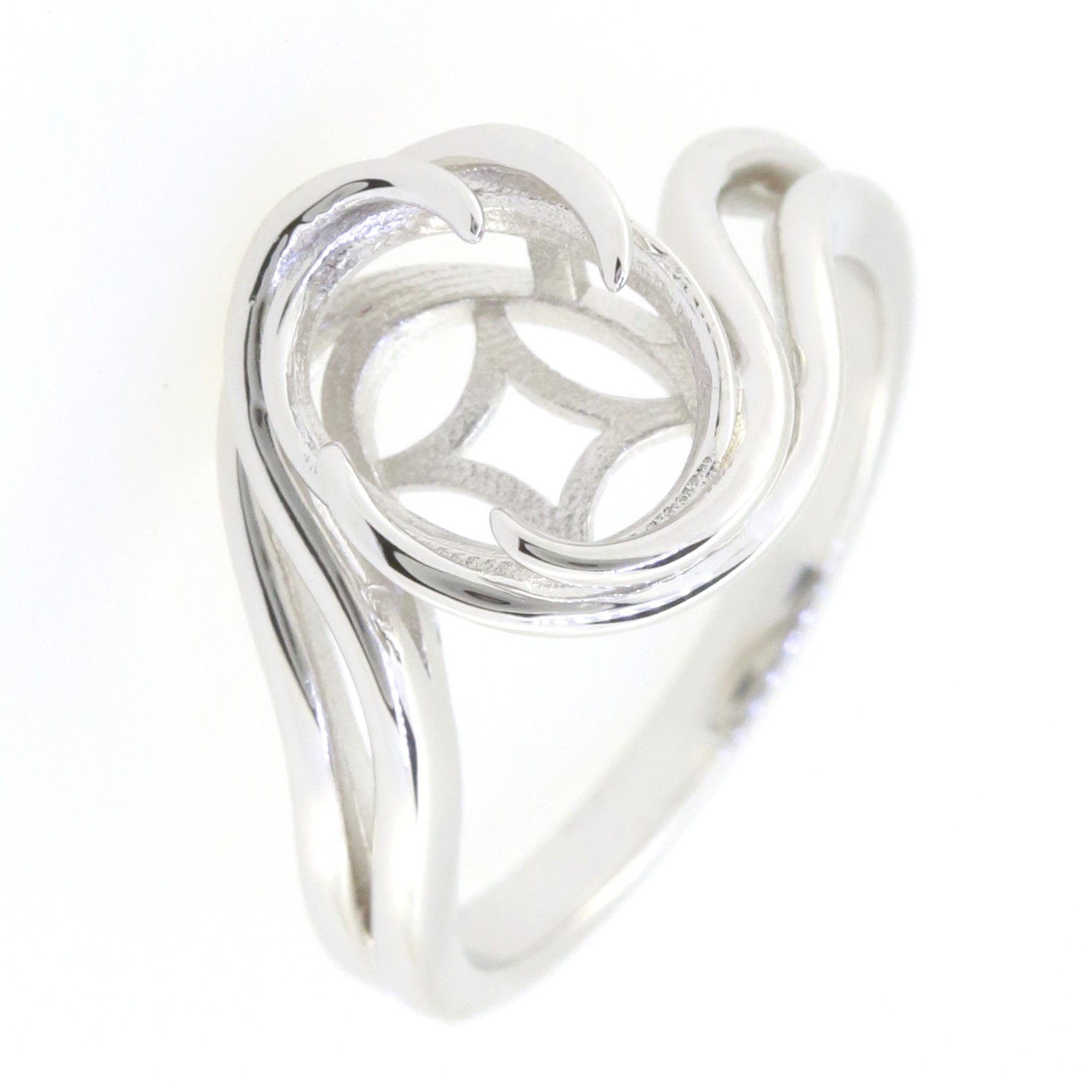 Sterling Silver Semi Mount Ring Setting Oval OV 11x9mm