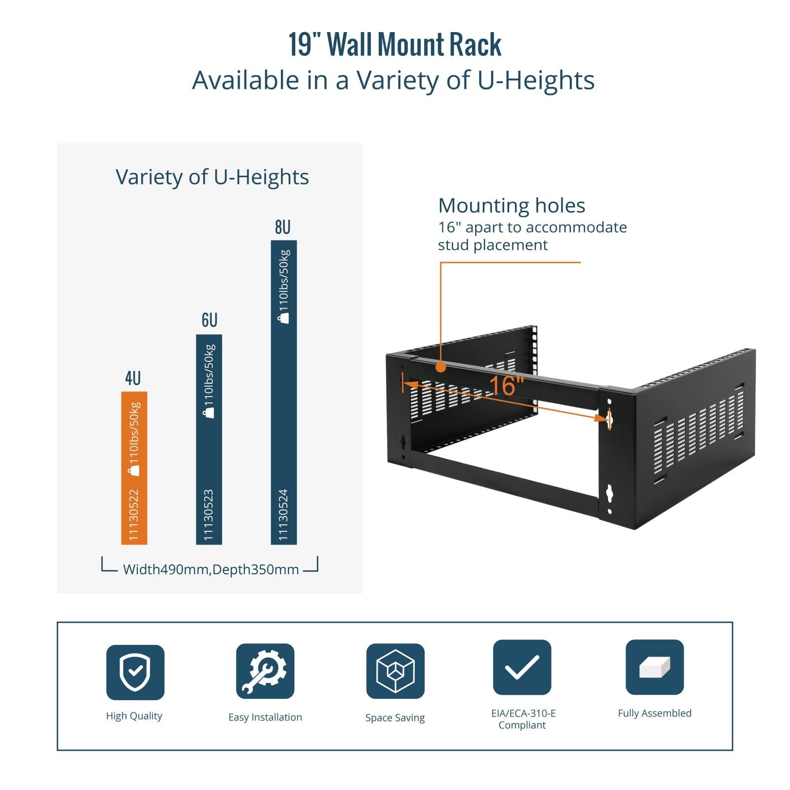 4U Wall Mount Rack,4U Rack 14 inch Depth,19" Network Rack for Shallow Server ...