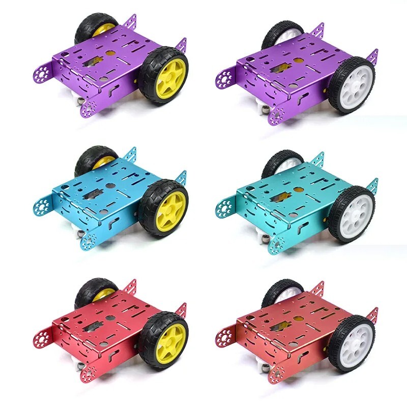 2WD Aluminum 2WD Car Education Toys New Alloy Car Chassis Smart Robot Car