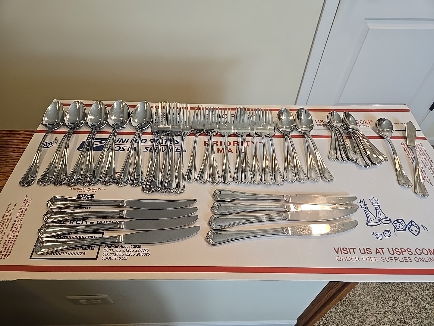 Lot Of 49-Cambridge CHATHAM Stainless China Flatware Glossy
