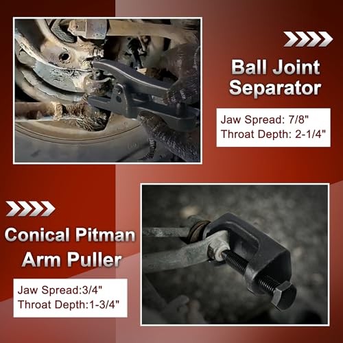 5pcs Pitman Arm Puller Ball Joint Separator, Tie Rod End Tool for Ball black
