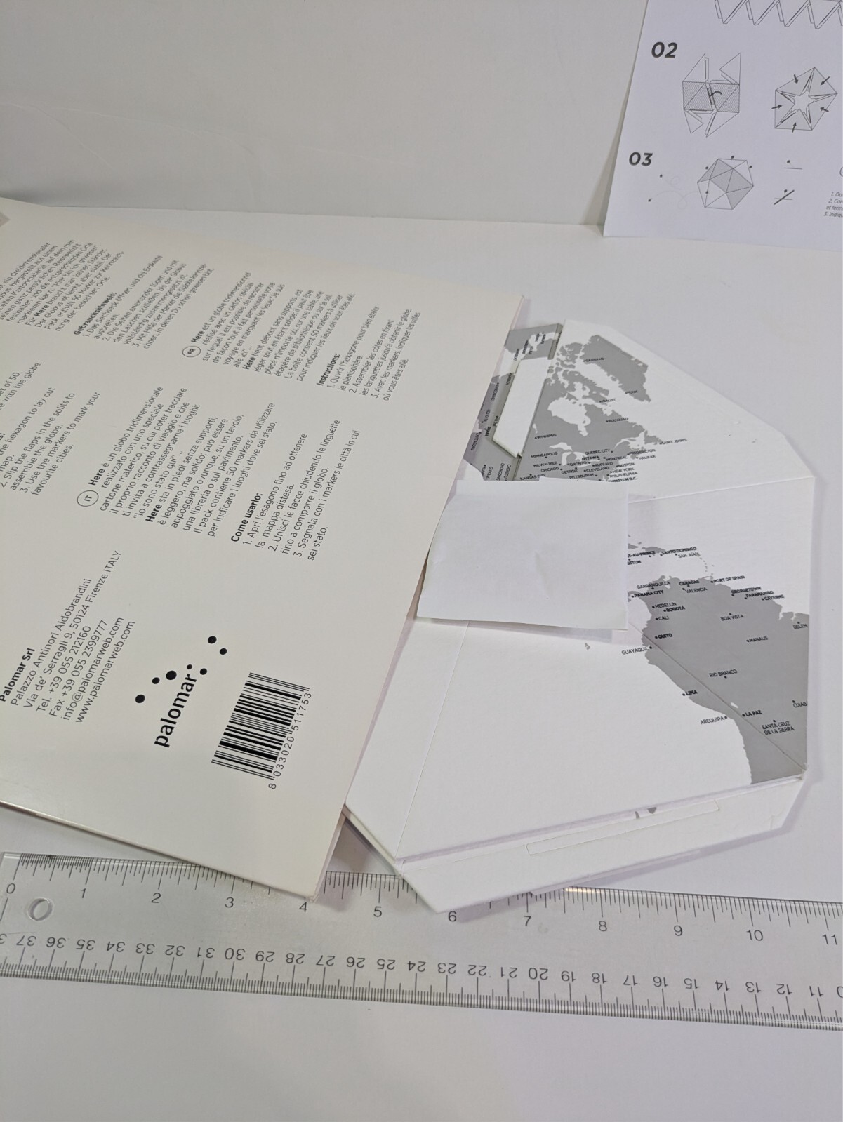 HERE Personal Globe Three-dimensional Paperboard Dodecahedron Cities World Map