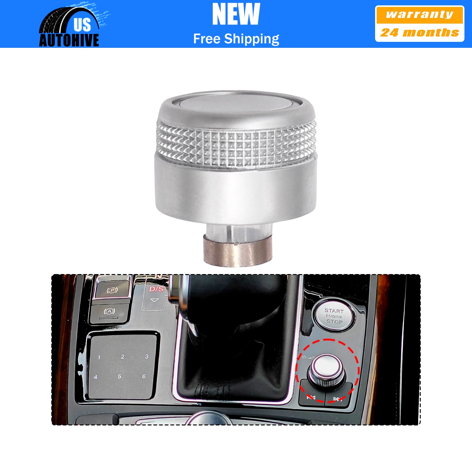 New Radio Volume Adjustment Knob Cap For Audi A6 C7 A7 2012-2016 4G0919070
