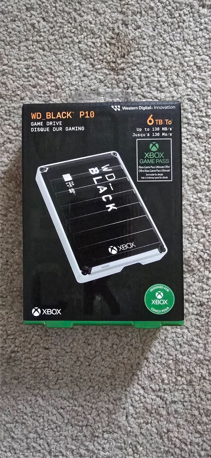 NEW Western Digital P10 Game Drive - 6TB (Black) for Xbox, PlayStation, PC