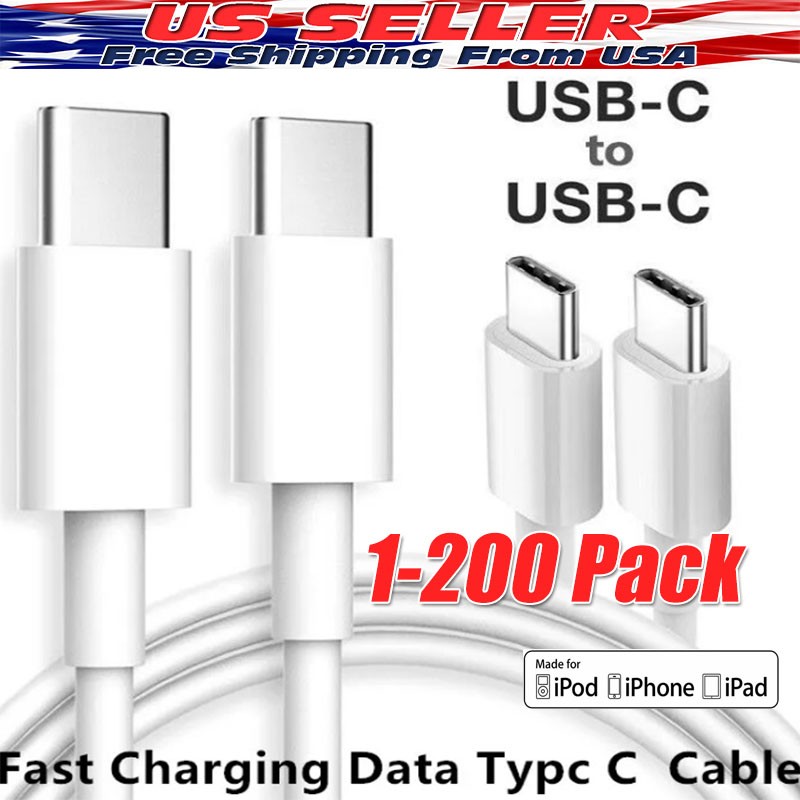 USB-C to USB C Type-C Fast Charging Data SYNC Charger Cable Cord 3/6/10FT lot