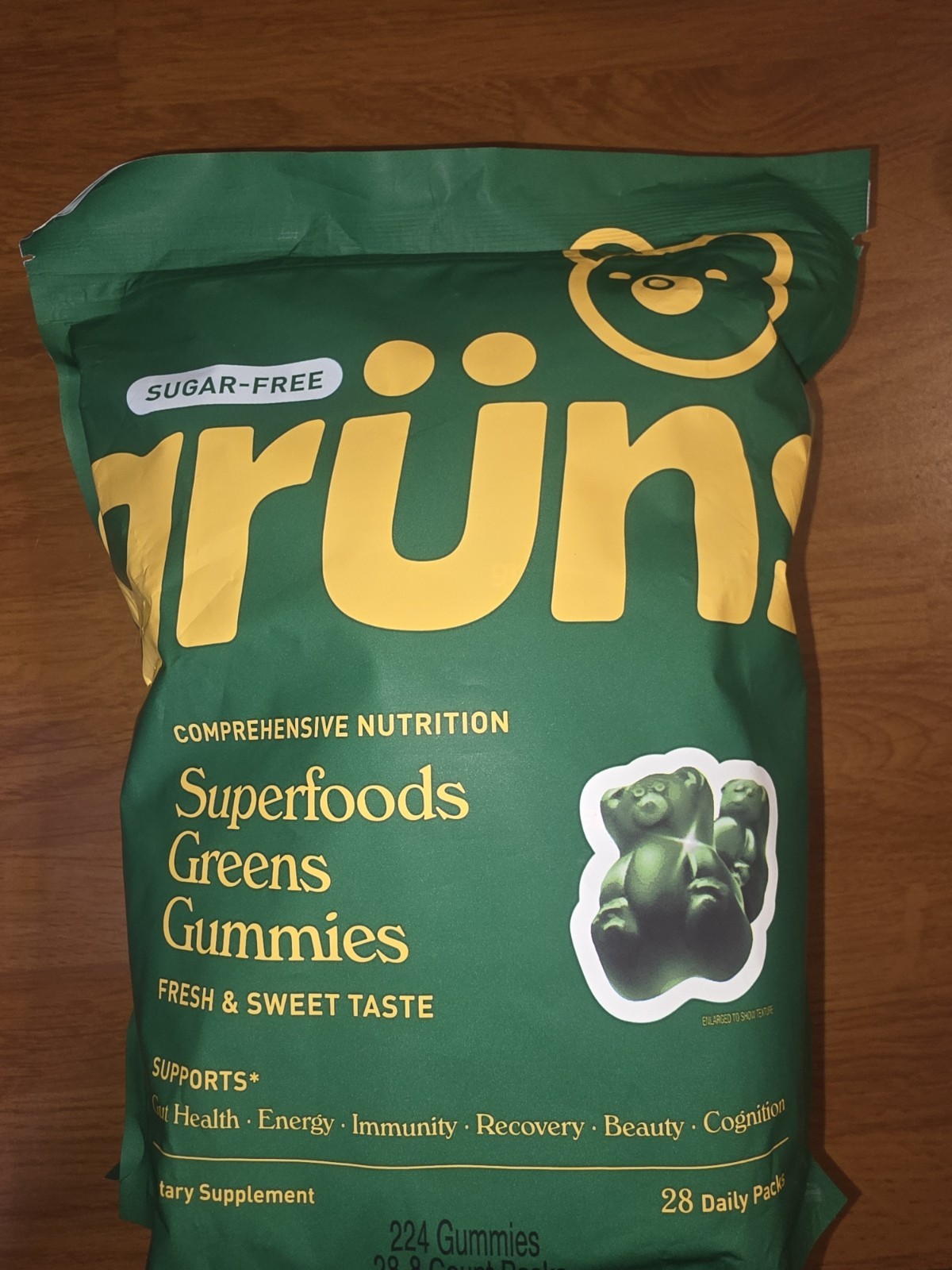 grüns Superfoods Greens Gummies 224 Sugar-Free Vegan Gut Health Energy Immunity