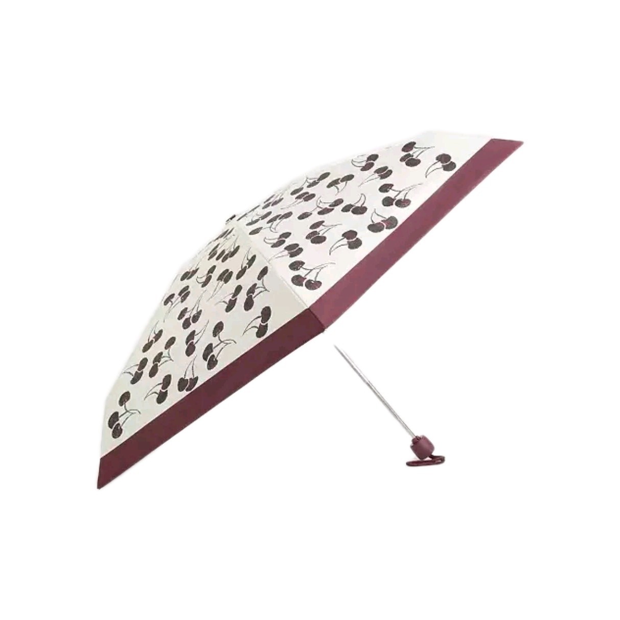 New Coach Mini Umbrella Cherry Print Off White NWT