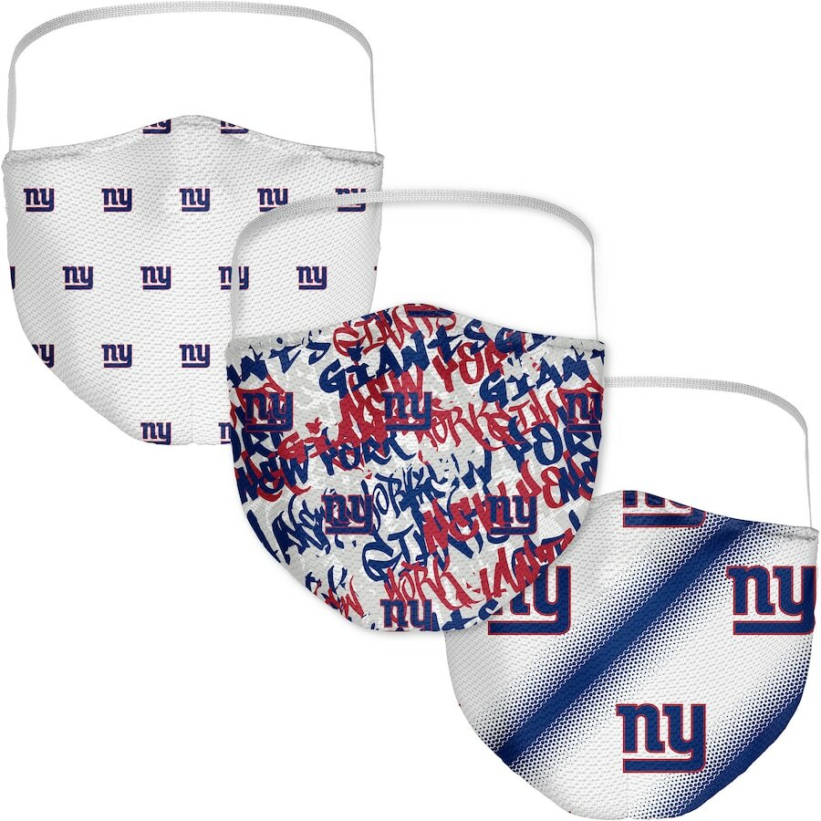 🆕New York Giants Fanatics Branded Adult Official Logo Face Covering 3-Pack