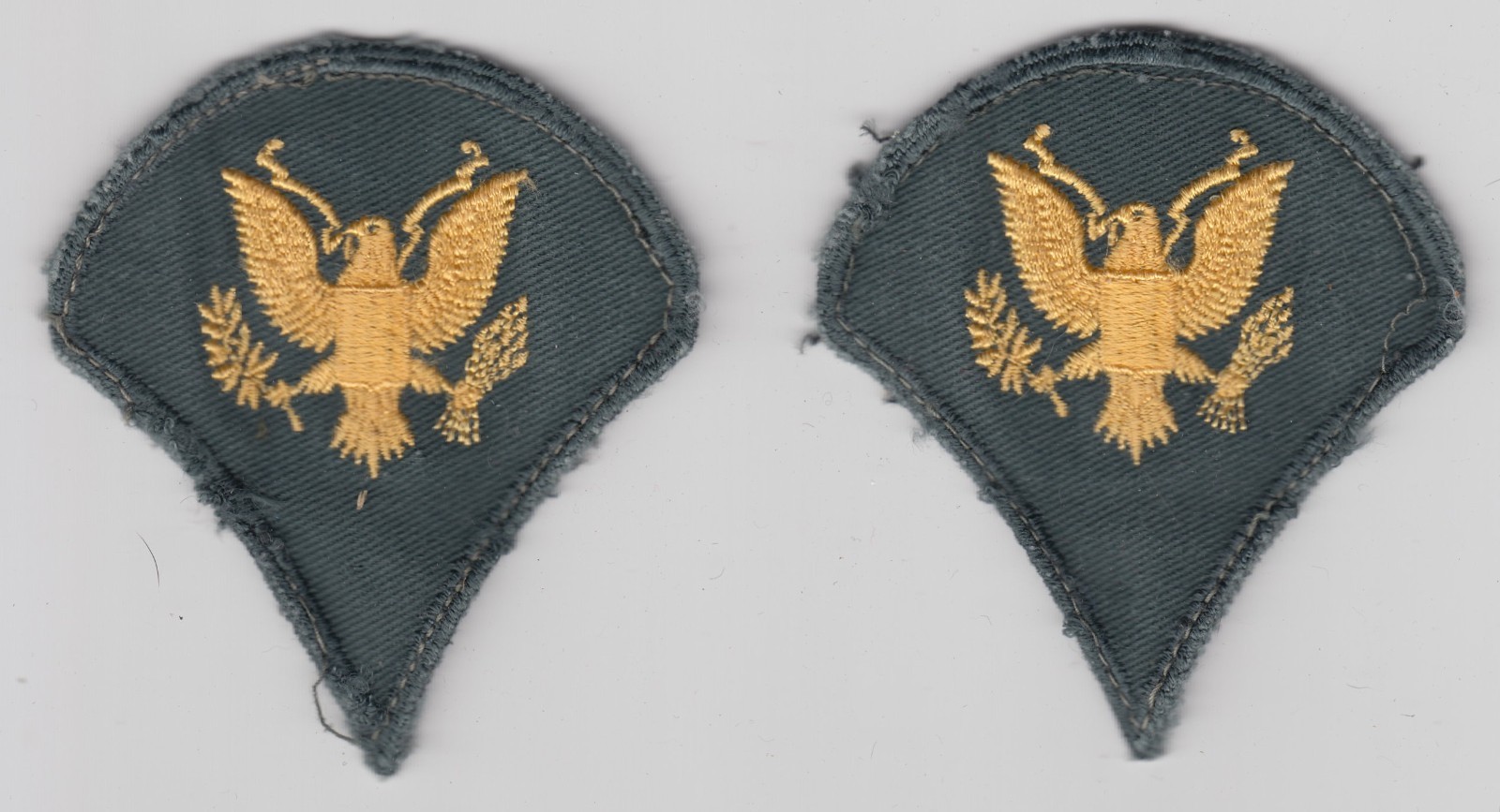 PAIR Vintage US Army Patch US Army Specialist E-4 Uniform Dirty Bird Rank Patch