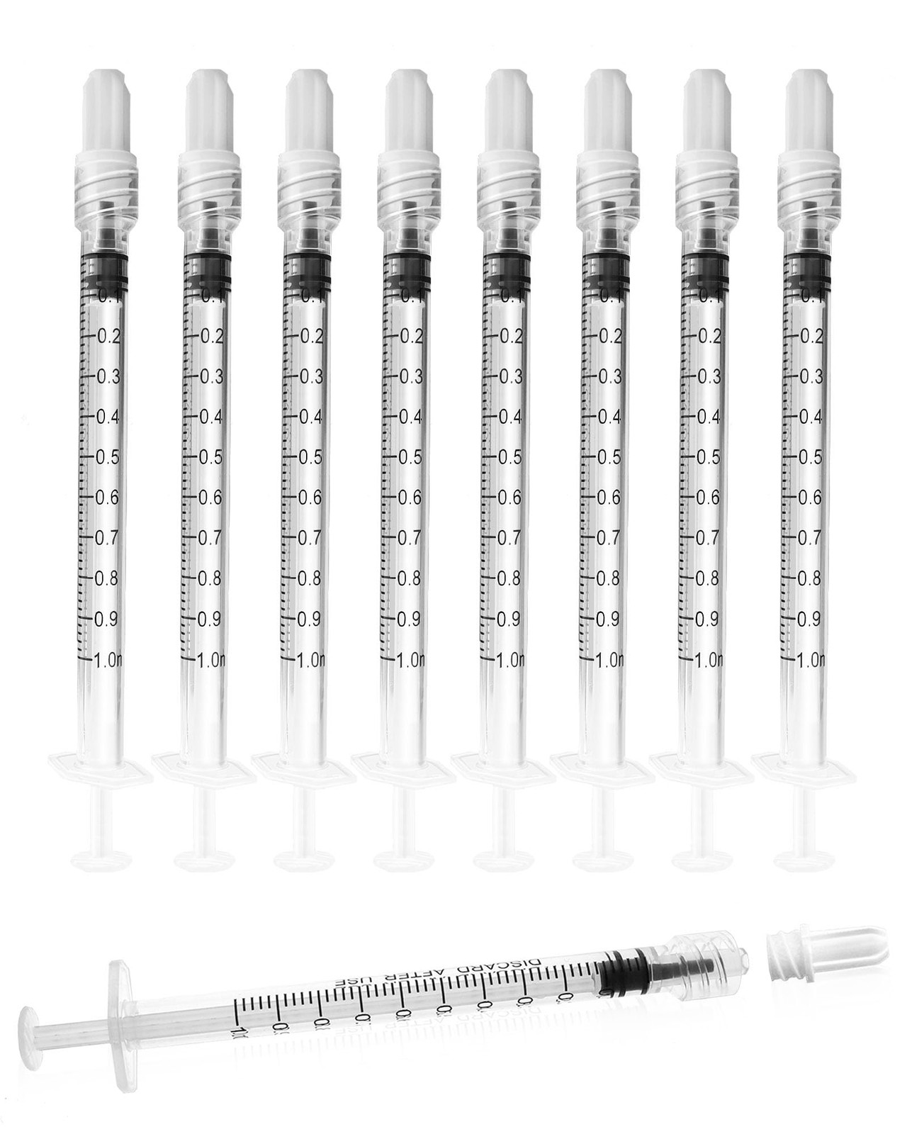 1ml Luer Lock Syringe without Needle - 1cc Plastic Syringes, 1ML, transparent