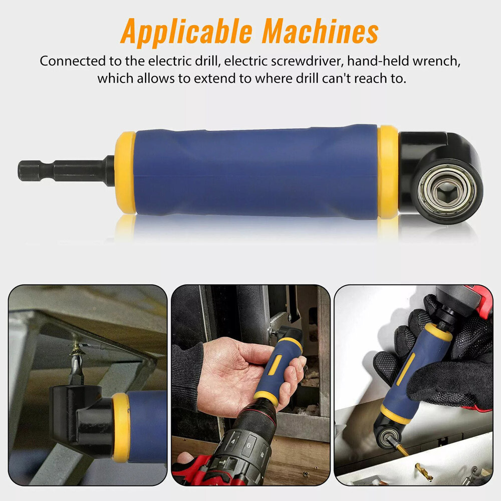 Extension Screwdriver Socket Adapter 90 Degree Right Angle Drill Attachment Tool