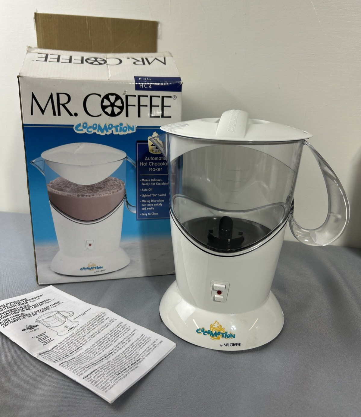 Mr. Coffee Cocomotion HC4 Automatic Hot Chocolate Maker 4 Cup Cocoa Quick & Easy