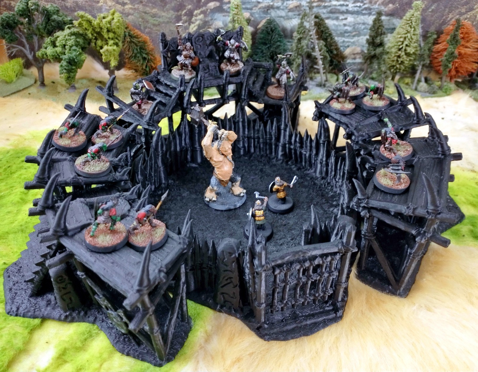 Barbarian Fighting Pit Arena 28mm Chaos Terrain D&D Warhammer Warcry Mordheim