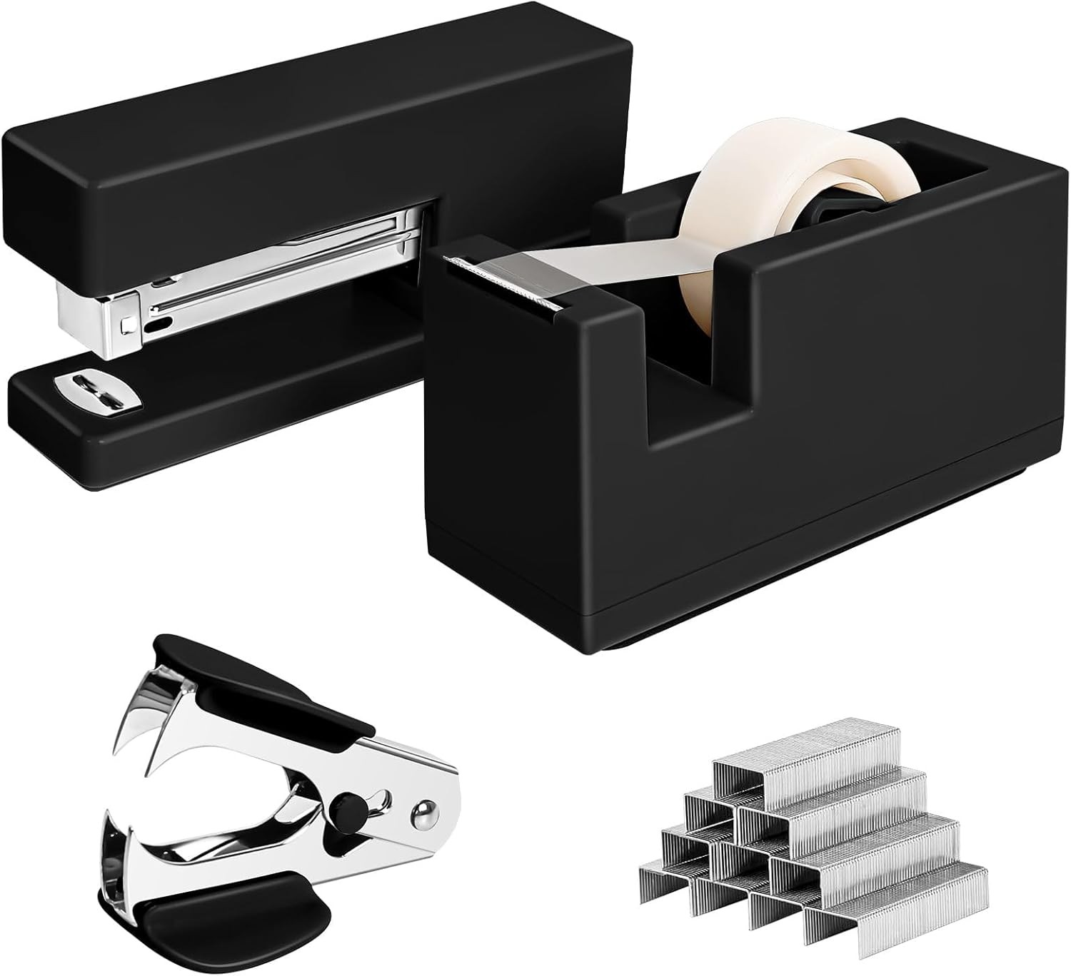 1 Desk Stapler & 1 Tape Dispenser - 25 Sheet acity Staples and