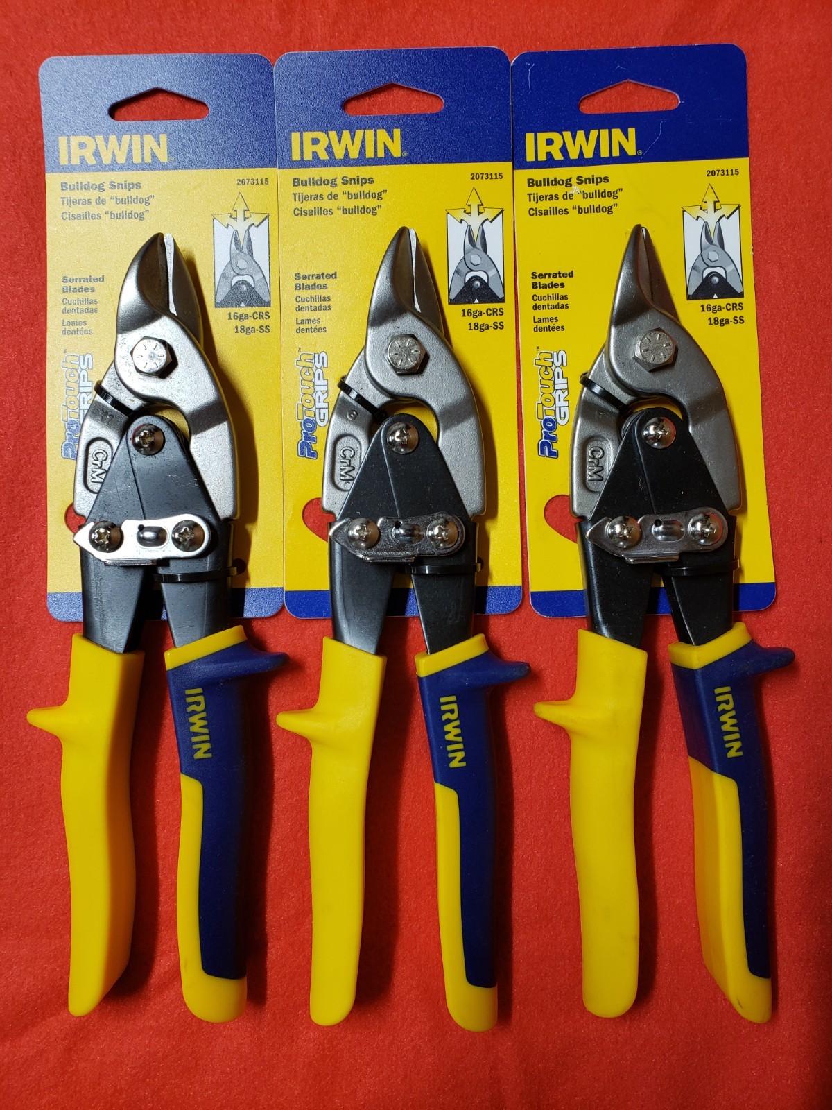 Irwin Bulldog Snips 9-Inch Aviation Snips 2073115 (Qty. 3) New-Orig. Packaging