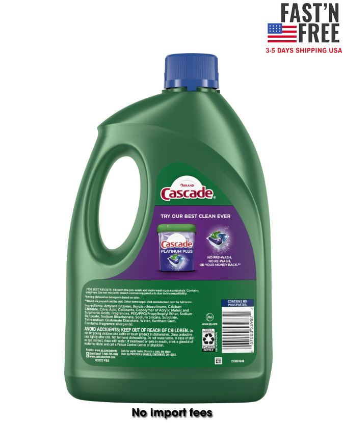 Cascade Complete Dishwasher Detergent Liquid Gel, Dish Detergent, 120 fl oz