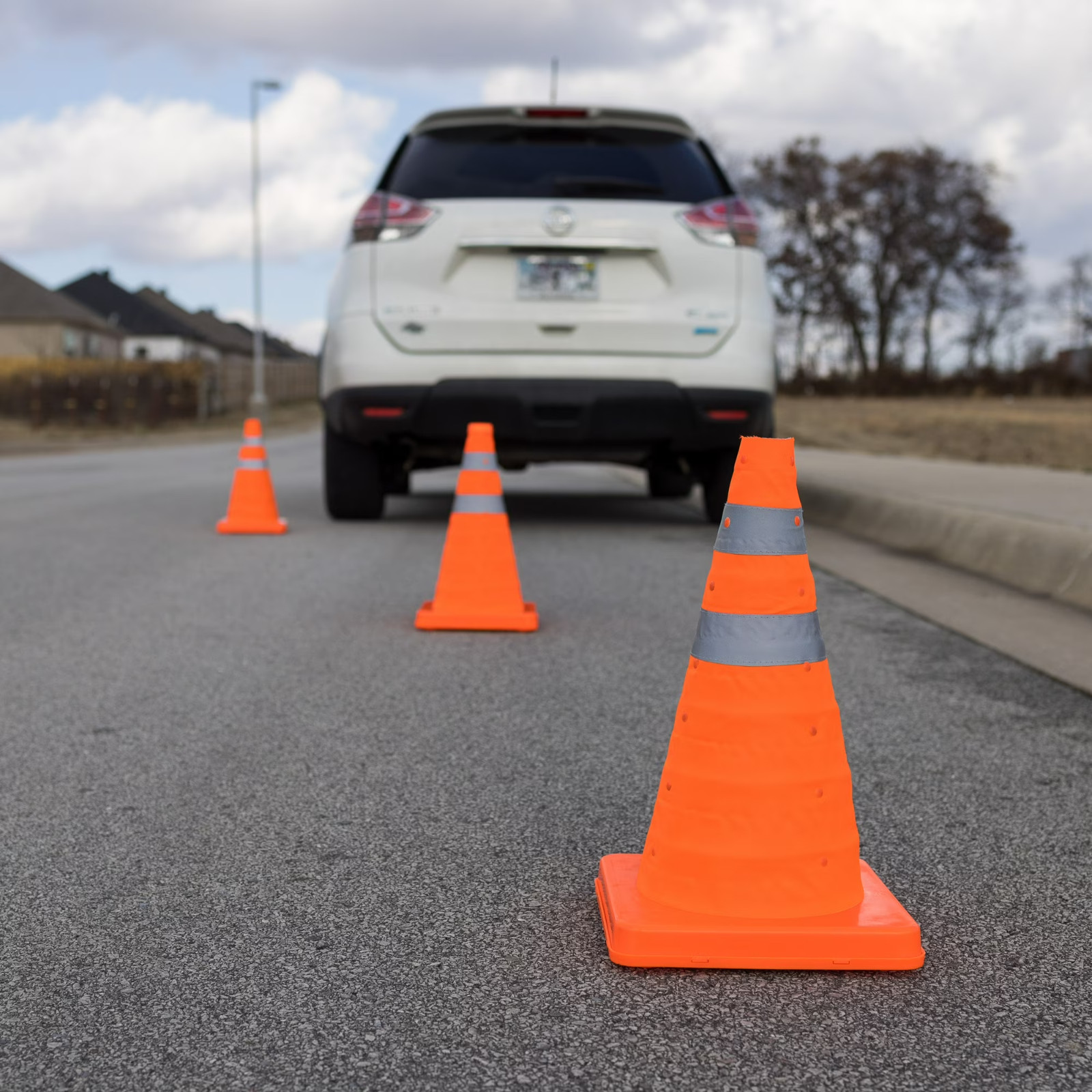 Collapsible Reflective Emergency Safety Cone, Traffic Cone, 3 Pack, Plastic