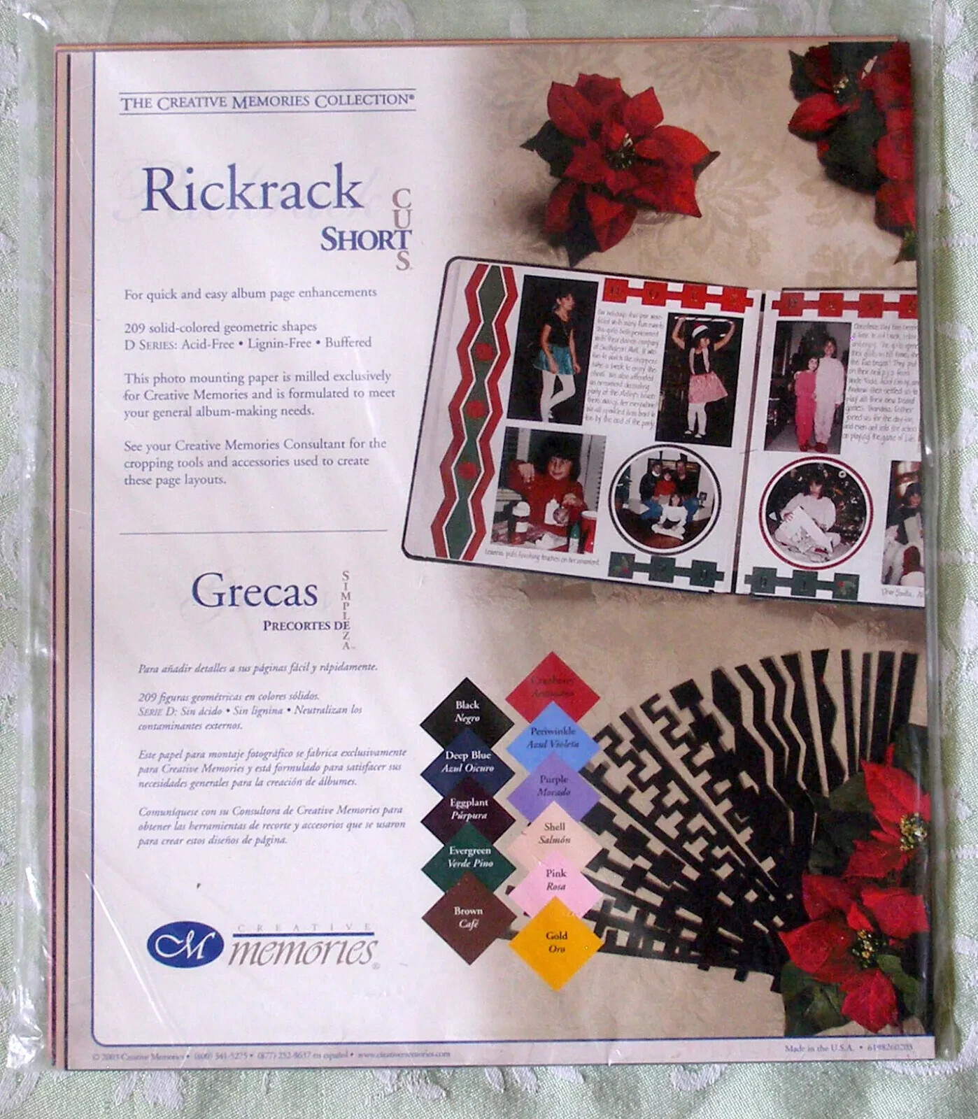 Creative Memories Short Cuts Rickrack for Scrapbook Design 209 pieces 11 colors