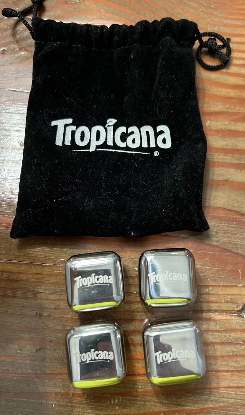 Tropicana Stainless Steel Ice Cubes Chilling Stones Rocks Reusable for Whiskey