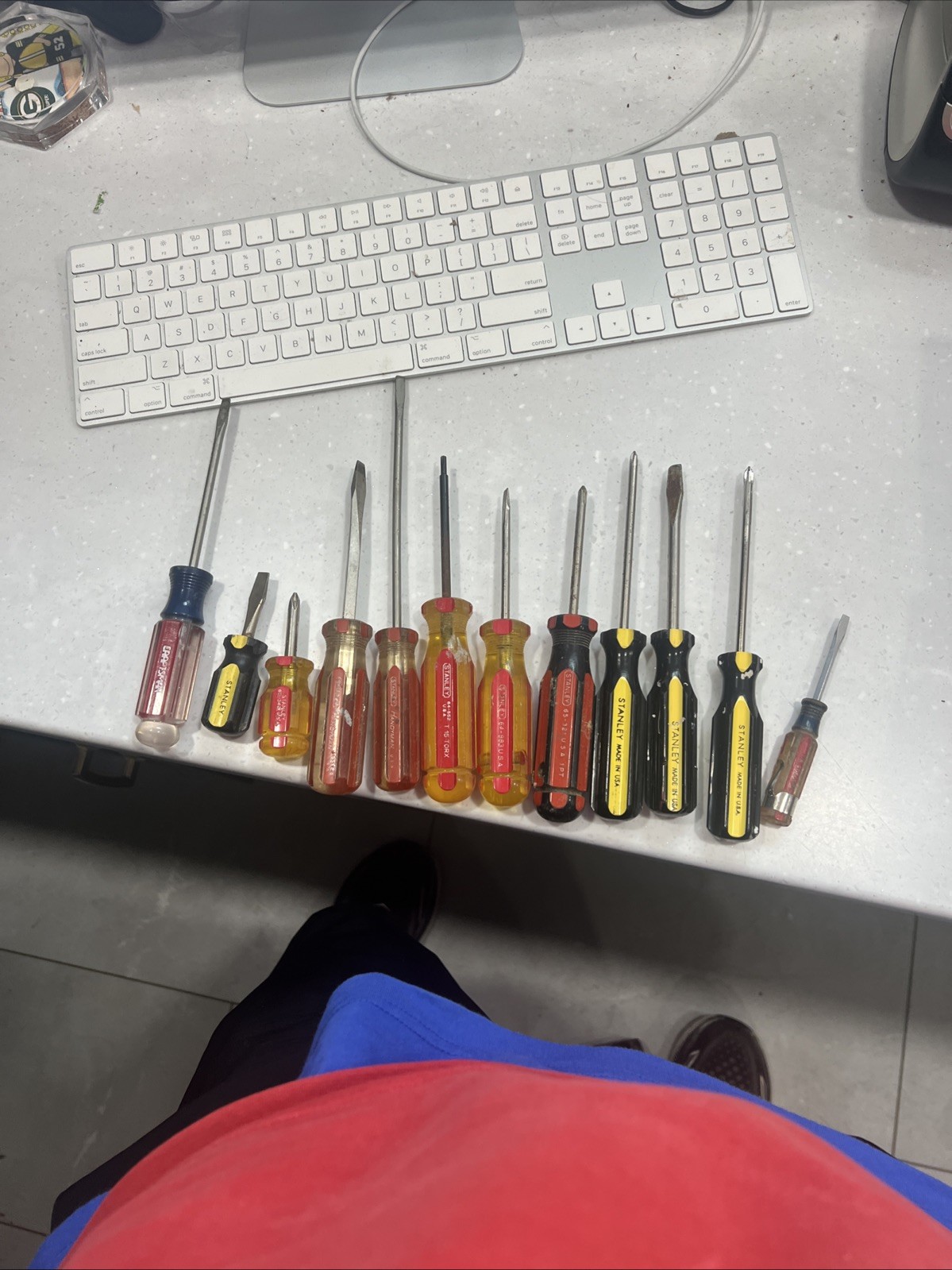 Vintage Black and Yellow Stanley USA  Screwdriver Lot of 12 More