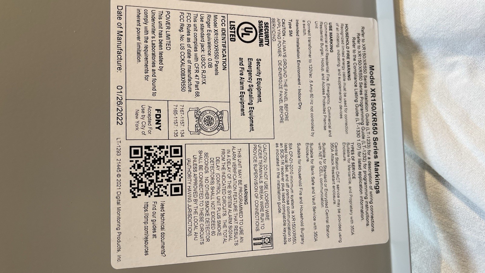 DMP XR150NL-G Network Panel Assembly and CELLCOM-LTE-V