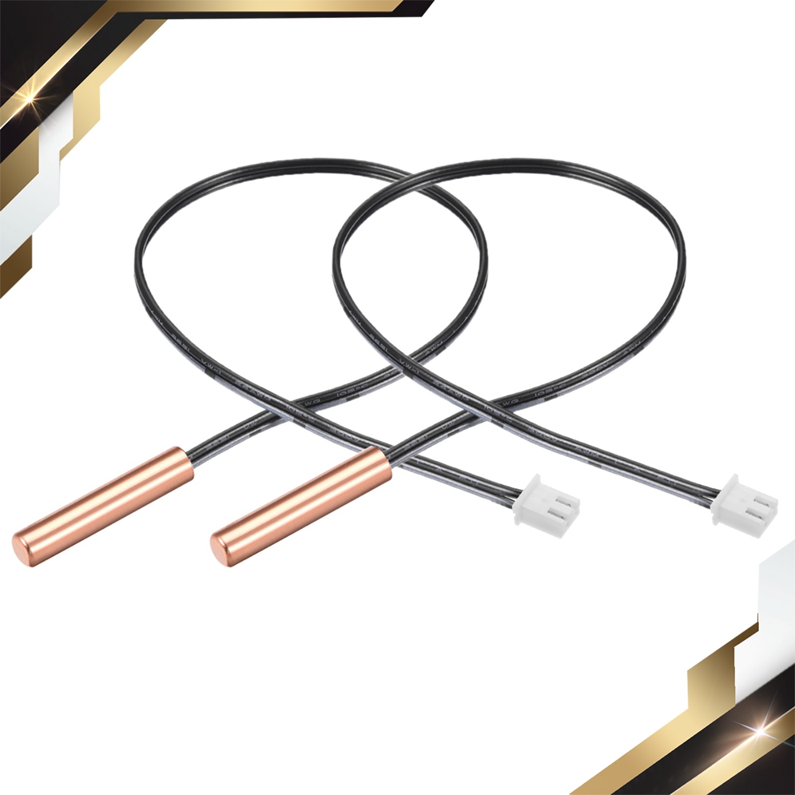 2 Pcs 15K NTC Thermistor Probe 15.7" Copper Sensitive Temperature Temp Sensor